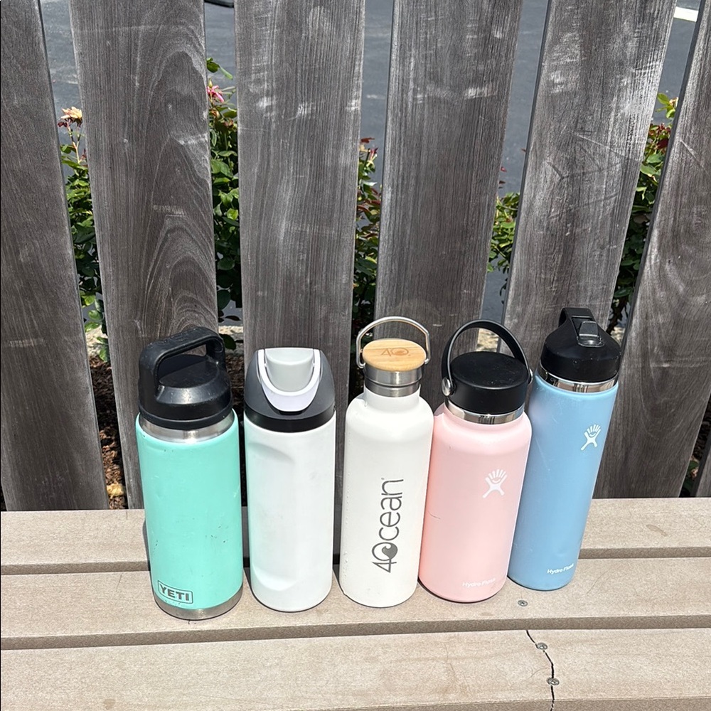Assorted Water Bottles - Blue, Pink, White, Green- sold separately for $30 each